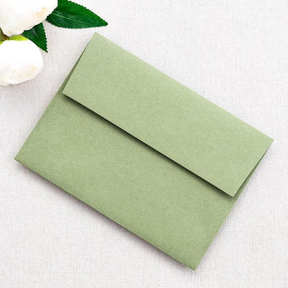 PONATIA 50 Pieces 5x7 Envelopes, A7 Envelopes Self Seal for Weddings, Invitation Cards, Photos, Postcards, Greeting Cards Mailing, Baby Shower, Graduation, Christmas Gift Cards (Sage Green)