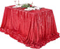 QueenDream Red Sequin Decorative Party Tablecloth: Large Shimmer Dessert Table Overlay 90x90 Inch Dinner Table Drapes Cocktail Xmas Decor