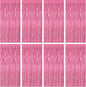 8 Pack Pink Backdrop, 3.28 FT x 7.05 FT Pink Birthday Decorations, Metallic Pink Backdrop for Photoshoot Foil Curtains Party Streamer, Bachelorette Decorations Birthday Photo Booth Props