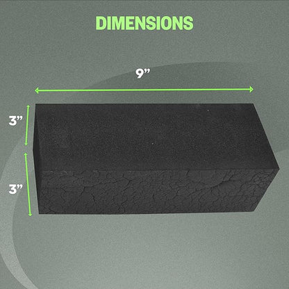 XCEL Floral Foam Blocks - Reusable, Weather Resistant Foam - Perfect for Fresh & Artificial Flower Arrangements, Crafts, Planter Boxes, Home Decor & More - 4-Pk, Black (9” x 3” x 3”)