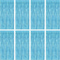 8 Pack Party Decorations, 3.28 FT x 7.05 FT Party Streamer, Metallic Sky Blue Tinsel Backdrop Fringe Curtains Party Decorations, Light Blue Birthday Backdrop Photo Booth Props