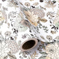 WRAPAHOLIC 30 Inch Jumbo Floral Wrapping Paper - 30 Inch X 33 Feet - Vintage Floral Printed on White Pearlized Paper Design for Wedding, Birthday, Mother's Day