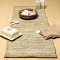 Chardin home Natural Jute Table Runner 13x48 Inch – Vintage Boho Rustic Table Decor – Handwoven Table Runner in Natural Jute and Sage Green-White – Farmhouse Dining or Console Table Accent