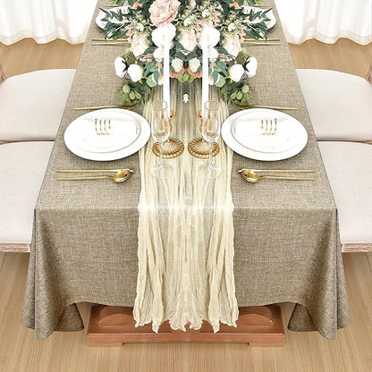 Fitable Square Table Cloth Linen Textured: Water & Stain Resistant Farmhouse Tablecloth, Washable Burlap Table Covers for Kitchen Dining Party(2 Pack, 54x54 Inch, Khaki)