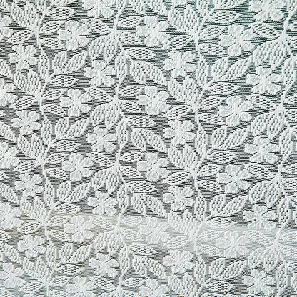 Lace Tablecloth Leaf Pattern Warp Knitting Fabric Solid White Rectangle/Oblong Table Cover for Kitchen Dining Farmhouse Wedding Party Decor Ivory, 55x120 Inch