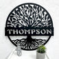 RealSteel Personalized Metal Wall Art - Custom Tree of Life Design with Family Name - Circular Metal Sign - Personalized Wedding, Anniversary, or Housewarming Gift (24")