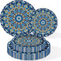 100 Count Boho Paper Plates (50×7"+ 50×9") – Disposable Plates for Party, Retro Bohemian Style Dessert Dinner Plate Set for Daily Use, Holiday, Wedding, Events