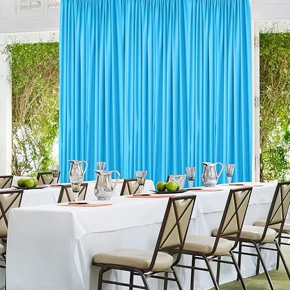 AK TRADING CO. 10 feet x 10 feet Polyester Backdrop Drapes Curtains Panels with Rod Pockets - Wedding Ceremony Party Home Window Decorations - Turquoise (Pack of 24)