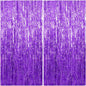 2 Pack Foil Curtain Backdrop Purple Metallic Tinsel Foil Fringe Curtains Photo Booth Props for Birthday Wedding Engagement Baby Shower Bachelorette Christmas Holiday Celebration Party Decorations