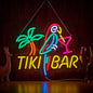 Tiki Bar Neon Sign for Wall Décor Dimmable LED Parrot Palm Tree Cocktails Signs for Beer Bar Art Man Cave Light Decor