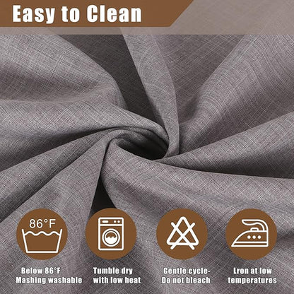 Fitable Faux Linen Table Clothes 2 Pack, Faux Burlap Fabric Tablecloths for Rectangle Tables, Rustic Holiday Table Covers for Kitchen Dining, Party, Farmhouse (Stone, 54 x 78 Inch)