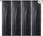 Sugargirl Halloween Black Sequin Backdrop Curtain 4 Panels 2FTx8FT Glitter Black Background Drapes Sparkle Photography Backdrop for Party Wedding Birthday Wall Decoration