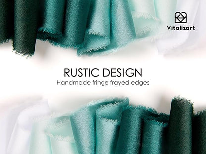 Vitalizart Silk Like Satin Ribbon 1 inch x 25 Yard Green & Sage Handmade Frayed Ribbons for Gift Wrapping Baby Shower Wedding Bridal Bouquets Holiday Decor
