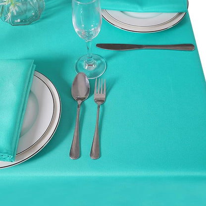 Cupuamon Square Tablecloth 70x70 inch Washable Polyester Fabric Table Cloth for Wedding Party Dining Banquet Decoration（70x70,Turquoise）