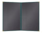 Goodsmart Pajco Style Restaurant Menu Covers – Pack of 10, Side-Loading Menu Holders, Single Stitched Edge, Clear Vinyl Menu Sleeves, Leatherette Trim, Gold Corners, Green, 2 View (8.5" x 14")