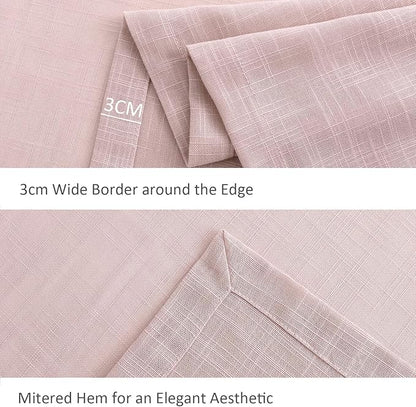 maxmill Lux Faux Linen Tablecloth with Slubby Yarn Textured Weaves Wrinkle Resistant Anti-Shrink Soft Table Cloth for Kitchen Dining Restaurant Tabletop Rectangle 60 x 120 Inch Blush