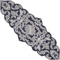 Decorative Beaded Table Runner - 36" Glass Beads & Polyester Table Runner Ideal for Dining, Décor, Luxury Table Centerpiece for Weddings, Holidays & Modern Home Accents (Blue Silver) - CLEENTABLE