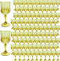 Plastic Wine Glasses，100PCS Gold Plastic Goblets Vintage Style Cordial Drinking Glasses for Wedding Reception, Grand Event Party Supplies (100, Gold)