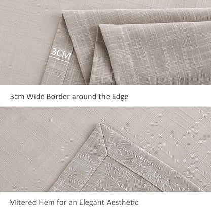 maxmill Lux Faux Linen Tablecloth with Slubby Yarn Textured Weaves Wrinkle Resistant Anti-Shrink Soft Table Cloth for Kitchen Dining Restaurant Tabletop Rectangle 60 x 120 Inch Natural