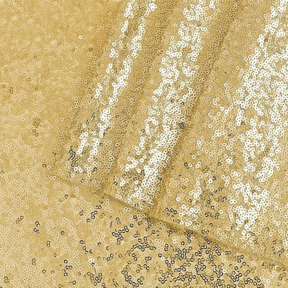 Gold Sequin Square Tablecloth - 50x50 inch, Luxurious Sparkle & Glitter Party Table Cloth, Wedding & Event Decoration
