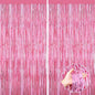 Pink Party Decorations, 2Pack Glitter Pink Backdrop, Metallic Tinsel Backdrop Fringe Curtains Backdrop Curtains, Photo Backdrop Party Supplies Wedding Engagement Christmas Birthday Party Decorations