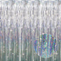 GOER 3.2 ft x 8.2 ft Metallic Tinsel Foil Fringe Curtains Party Photo Backdrop Party Streamers for Birthday,Graduation,New Year Eve Decorations Wedding Decor (3 Pcs, Shiny Silver)