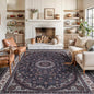Bloom Rugs Washable Non-Slip 9' x 12' Rug - Navy Traditional Medallion Area Rug for Living Room, Bedroom, Dining Room, and Kitchen - Exact Size: 9' x 12'