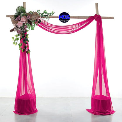 MDS Halloween Chiffon Draping Fabric - 1 Panel, 30" Wide x 30ft Long - Sheer Spooky Arbor & Canopy Drapery for Haunted House Backdrops, Party Ceilings, DIY Costumes & Themed Events - Hot Pink