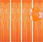 BTSD-home Orange Foil Fringe Curtain, Metallic Photo Booth Backdrop Tinsel Door Curtains for Wedding Birthday Bridal Shower Baby Shower Bachelorette Christmas Party Decorations(4 Pack, 8ft x 3ft)