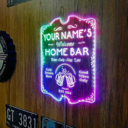 ADVPRO Personalized Your Name Home Bar RGB Dynamic Glam LED Sign - Cut-to-Edge Shape - Smart 3D Decoration - Multicolor Signage st06s86-fnd-p11b-tm-c