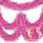 50 Feet Christmas Foil Fringe Banner Metallic Tassle Garland Metallic Backdrop Parade Floats Shiny Hanging Ceiling, Valentine's, Wedding, New Year Party Decorations(2" x 50', Pink)