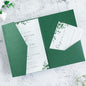 20 PCS Emerald Green Tri-fold Laser Cut Wedding Invitation Pockets for 5x7 Wedding Cards Bridal Shower Engagement Quinceanera Invitation