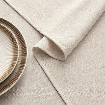 MIULEE Grayish White Linen Tablecloth 60x84 Inch Rectangle Table Cloth Waterproof,Stain Resistant & Wrinkle Resistant for Dining Party Wedding