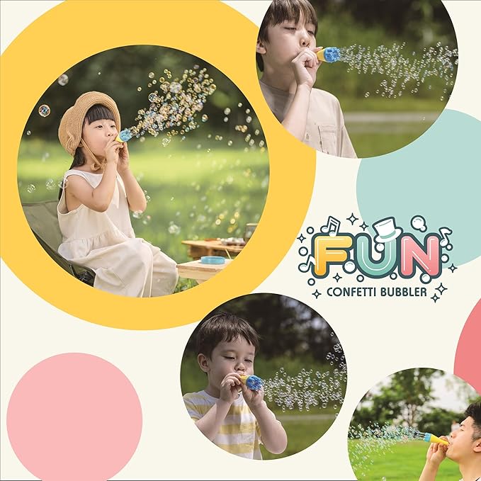 Uncle Bubble Blower for Kids and Toddlers 3, Uncle Bubble Mini Bubble Blower 3 Colors Family Set| Blow Thousands of Bubbles a Time