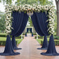 PartyVillage 20ft×15ft Navy Blue Backdrop Curtain for Wedding Parties, 4 Panels Wrinkle Free 15 FT Long Polyester Photo Backdrop Drapes Back Drop Cloth for Birthday Photography Background