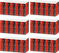 6 Pack 29x108 Inch Black Red Metallic Foil Fringe Tinsel Table Skirts for Rectangle Tables Streamer Curtains Backdrop for Wedding, Casino Viva Las Vegas Game Night Birthday Party Decoration