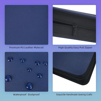 4 Pockets Premium Card Binder 160 Cards Trading Card Binders No Ring Card Storage Display Album(4 Pocket 160 Card Slot,Blue)