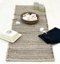 Chardin home Natural Jute Table Runner 13x36 Inch – Vintage Boho Rustic Table Decor – Handwoven Table Runner in Natural Jute and Black – Farmhouse Dining or Console Table Accent