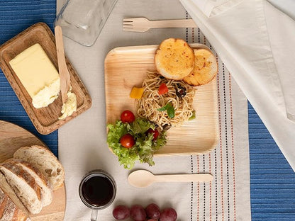 Luxe Designs Palm Leaf Plate - Eco-Friendly Disposable Dinnerware - Heavy-Duty Compostable & Biodegradable - Microwave & Oven Safe - 8" Set of 50