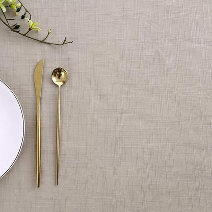 maxmill Lux Faux Linen Table Cloth with Slubby Yarn Textured Weaves Wrinkle Free Anti-Shrink Soft Tablecloth Decorative Table Cover for Outdoor and Indoor Use Rectangle 60 x 104 Inch Natural