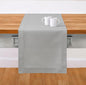 Solino Home Cotton Linen Light Grey Table Runner 72 Inches Long - Hemstitch Table Runner 14 x 72 Inch for Dresser, Dining, Fall, Autumn, Halloween, Thanksgiving, Christmas, Holiday