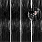 BTSD-home 4 Pack Black Foil Fringe Curtain Backdrop Metallic Photo Booth Backdrop Tinsel Curtains for Bachelorette Birthday Bridal Shower Party Decorations(3ft x 8ft)