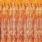 GOER 3.2 ft x 8.2 ft Metallic Tinsel Foil Fringe Curtains Party Photo Backdrop Party Streamers for Birthday,Graduation,New Year Eve Decorations Wedding Decor (3 Packs,Orange)