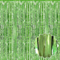 6 Pack Light Green Foil Fringe Curtains Backdrop, 3.28 x 8.2 Ft Metallic Streamers Tinsel Curtains Background for Photo Booth, Birthday, Weddings, Carnivals, Graduation, Themed Party Decorations