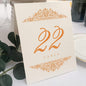 Paisley Wedding Table Numbers (Select Color/Quantity), Champagne, Orange, 1-45, Double Sided, Tent or Use in a Stand, Great for Parties & Restaurants - Made in the USA