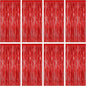 8 Pack Red Backdrop, 3.28 FT x 7.05 FT Streamer Party Decorations, Metallic Foil Fringe Curtains Party Streamer Photo Booth Backdrop, Red Tinsel Canival Theme Party Decor for Engagement Birthday