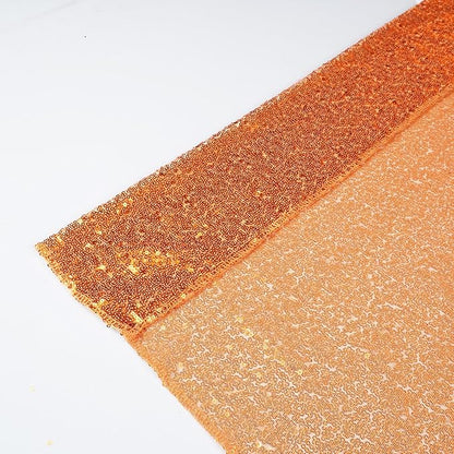 Poise3EHome Orange Sequin Backdrop Curtain, 2 Panels 2FTx8FT Glitter Background for Party Halloween Birthday Party Wedding Christmas Thanksgiving Holiday Festival Decor