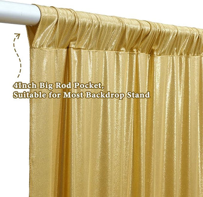 Outpain 30x10ft Gold Sequin Backdrop Curtains -Heavy Duty Gold Photography Backdrops with Non-Shedding Glitter, Wrinkle-Free Stage Drapes for Wedding/Christmas/Studio Shoots (5x10ft 6 Panels)