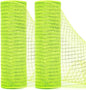 Ribbli 2 Rolls Lime Green Mesh Ribbon,10 inch x 30 feet(10Yard) Each Roll,Metallic Lime Green with Green Foil,Use for Wreath Swags and Christmas Decoration