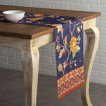 Maison d' Hermine Table Runner 100% Cotton Single Layer Table Runners 48 inches Long for Thanksgiving Christmas Decorations Home Kitchen Dining Party Wedding (Kelim - Infinity, 14.5" x 48")